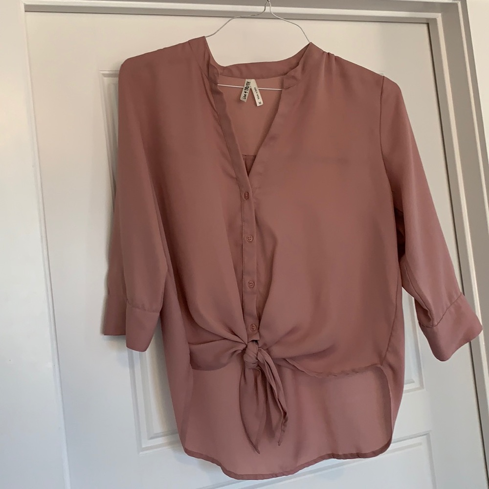 Pink Button Down Top